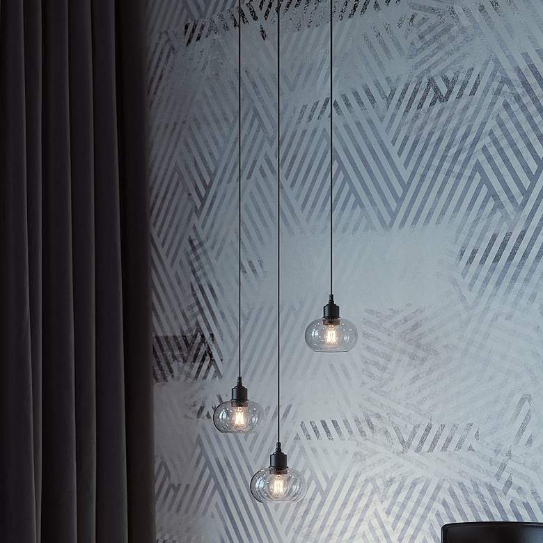 Image 1 Laney 19.69" 3 Light Round Black Pendant