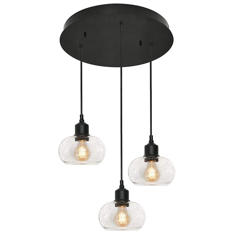 Image 2 Laney 19 3/4" Wide Black Multi-Light Pendant