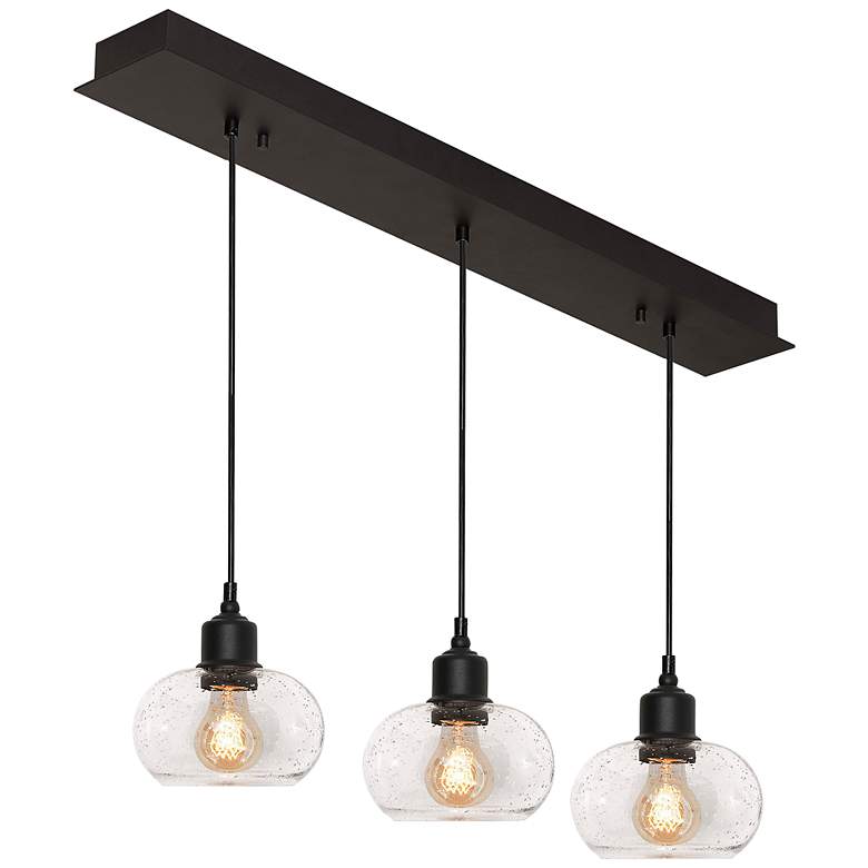 Image 3 Laney 36" 3 Light Linear Black Pendant