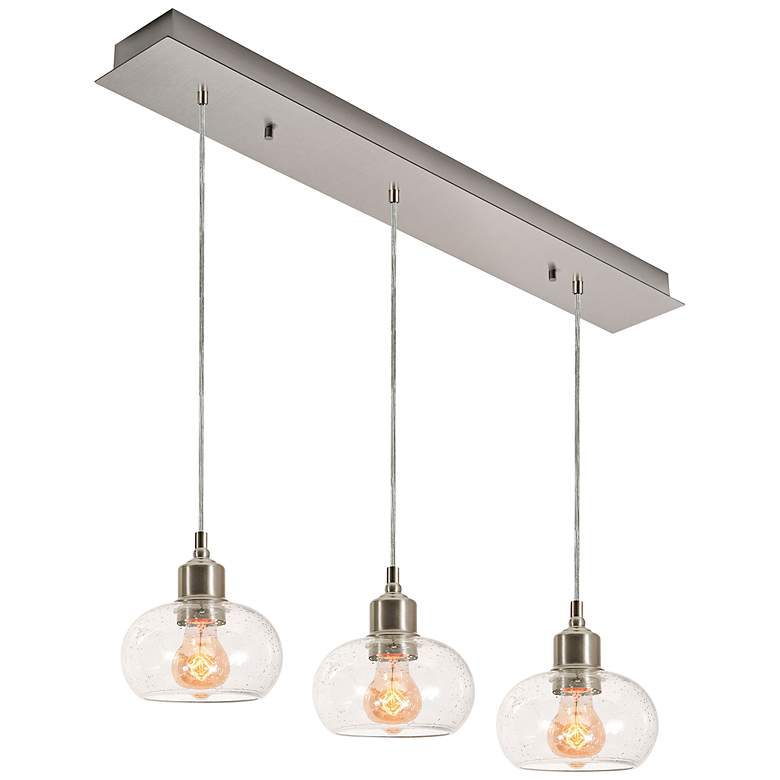 Image 1 Laney 36 inch 3 Light Linear Satin Nickel Pendant