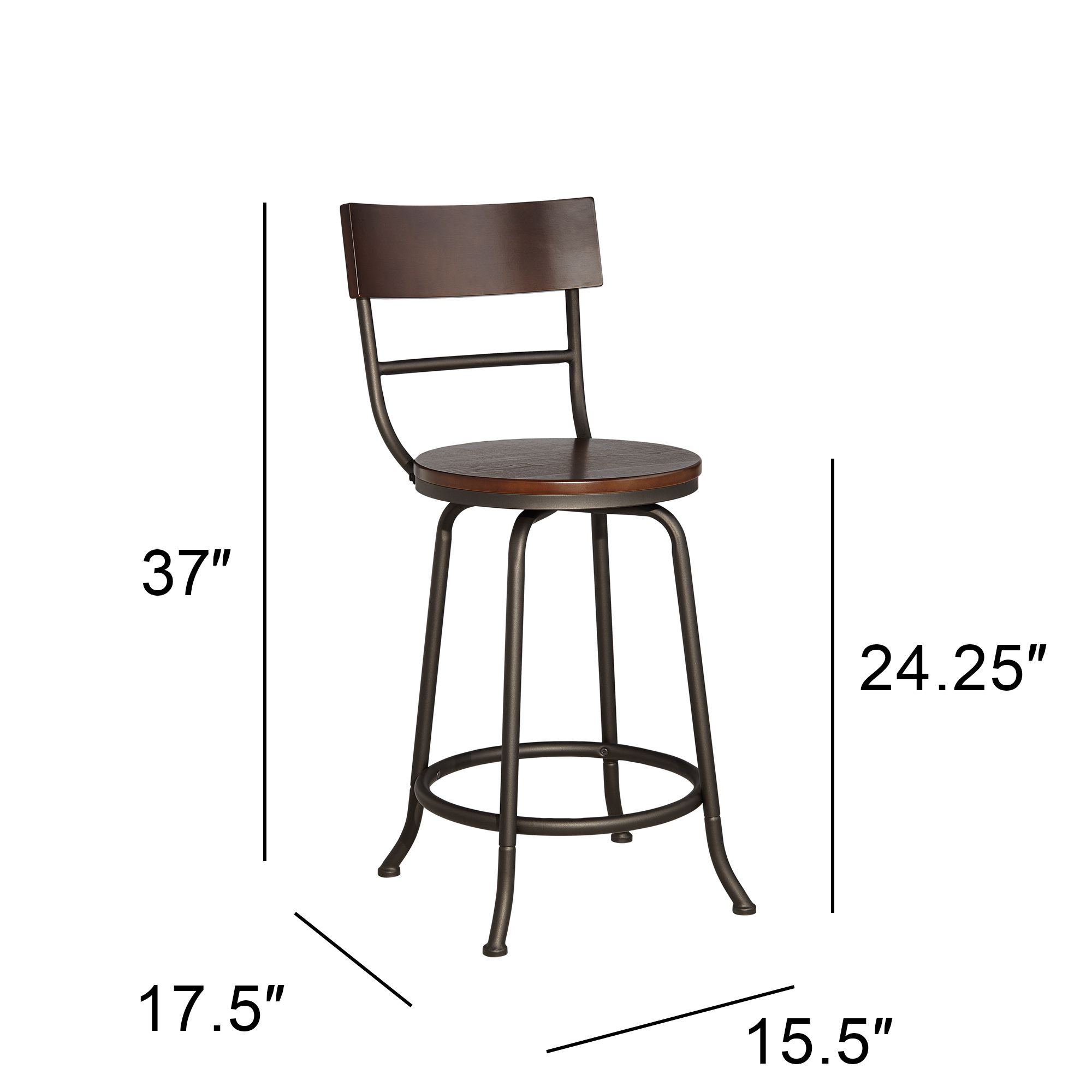 Langdon 24 1/4" Glitter Bronze Swivel Counter Stools Set of 2 in scene