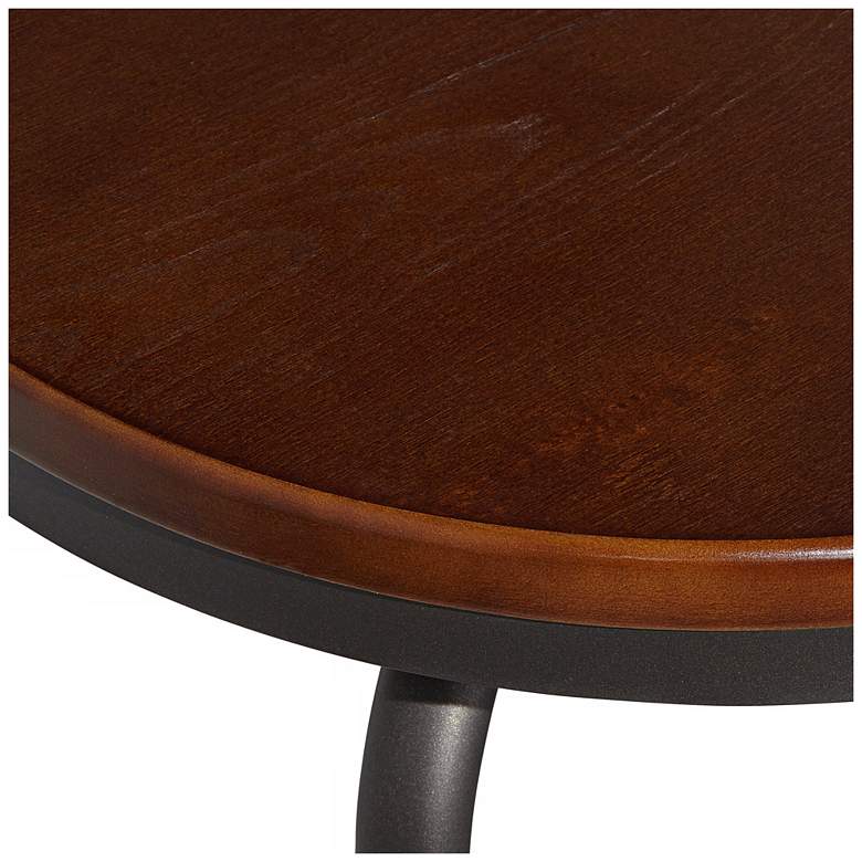 Image 4 Langdon 24 1/4" Wood and Bronze Swivel Counter Stool more views