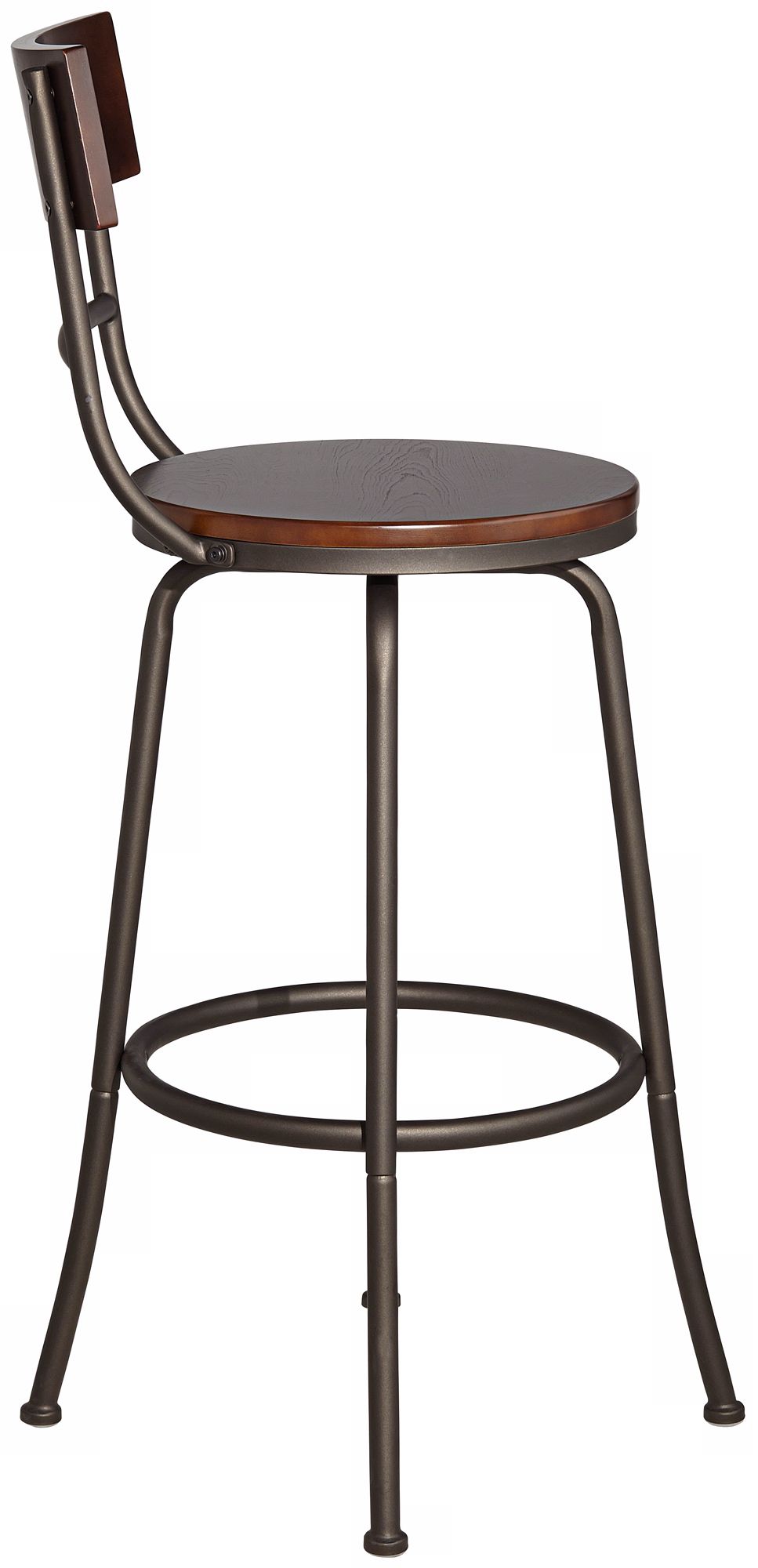 Image 6 Langdon 29" Wood and Bronze Metal Swivel Bar Stools Set of 2 more views