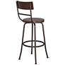 4_Langdon 29" Wood and Bronze Metal Swivel Bar Stools Set of 2 more views