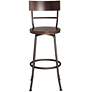 5_Langdon 29" Wood and Bronze Metal Swivel Bar Stools Set of 2 more views