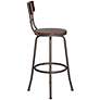 6_Langdon 29" Wood and Bronze Metal Swivel Bar Stools Set of 2 more views
