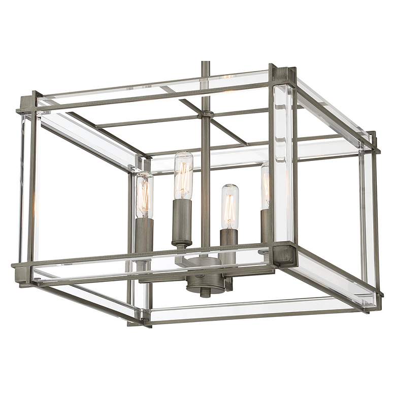 Image 3 Langen Square 15" Wide Antique Nickel Ceiling Light more views