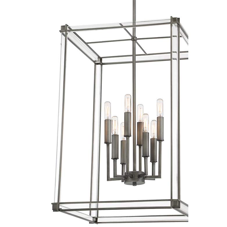 Image 3 Langen Square 18 inch Wide Antique Nickel Geometric 8-Light Pendant Light more views