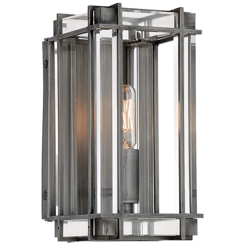 Image 1 Langen Square 5" Wide Antique Nickel Wall Light