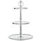 Langer Polished Nickel Clear Glass 22"H 3-Tier Cake Stand