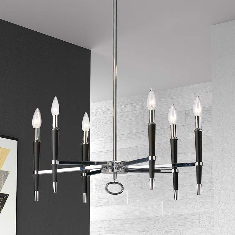 Image 1 Langford 24" Wide 6 Light Polished Chrome Chandelier