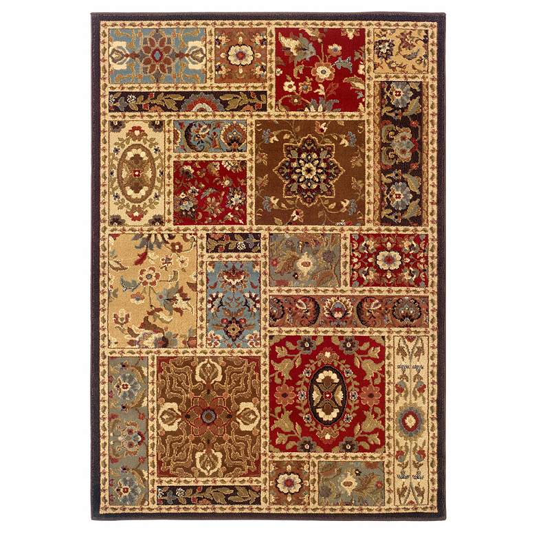 Image 1 Langham Cottage Beige and Brown 5 inchx7&#39;6 inch Area Rug