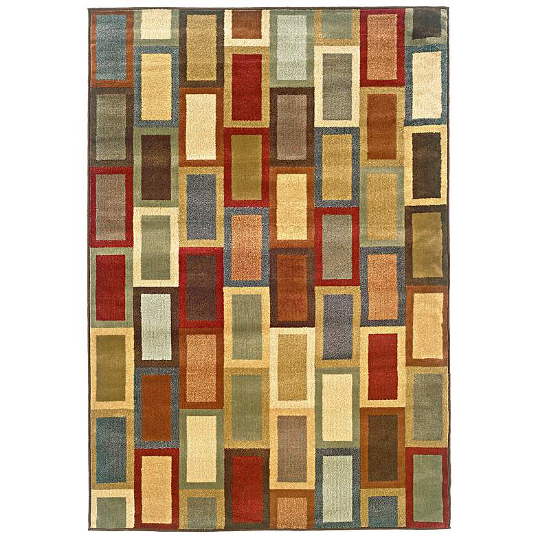 Image 1 Langham Mid-Town Beige and Gold 5 inchx7&#39;6 inch Area Rug