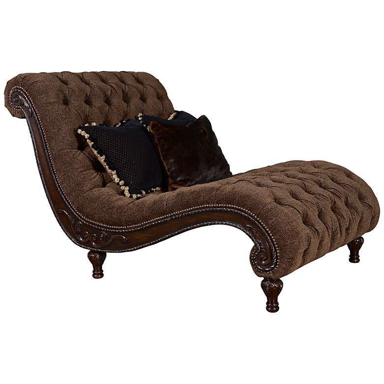 Image 1 Langhley Tufted Fabric Upholstered Chaise