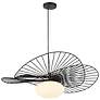 1_Langley 32 1/4" Wide Dark Matte Black Pendant Light