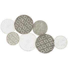 Image2 of Langley 43 1/4" Wide Gray White Mesh Disk Wall Art
