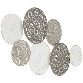 Image5 of Langley 43 1/4" Wide Gray White Mesh Disk Wall Art more views