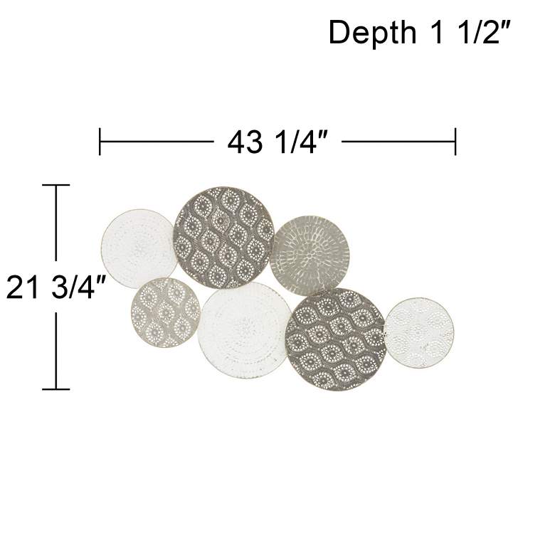 Image 7 Langley 43 1/4" Wide Gray White Mesh Disk Wall Art more views