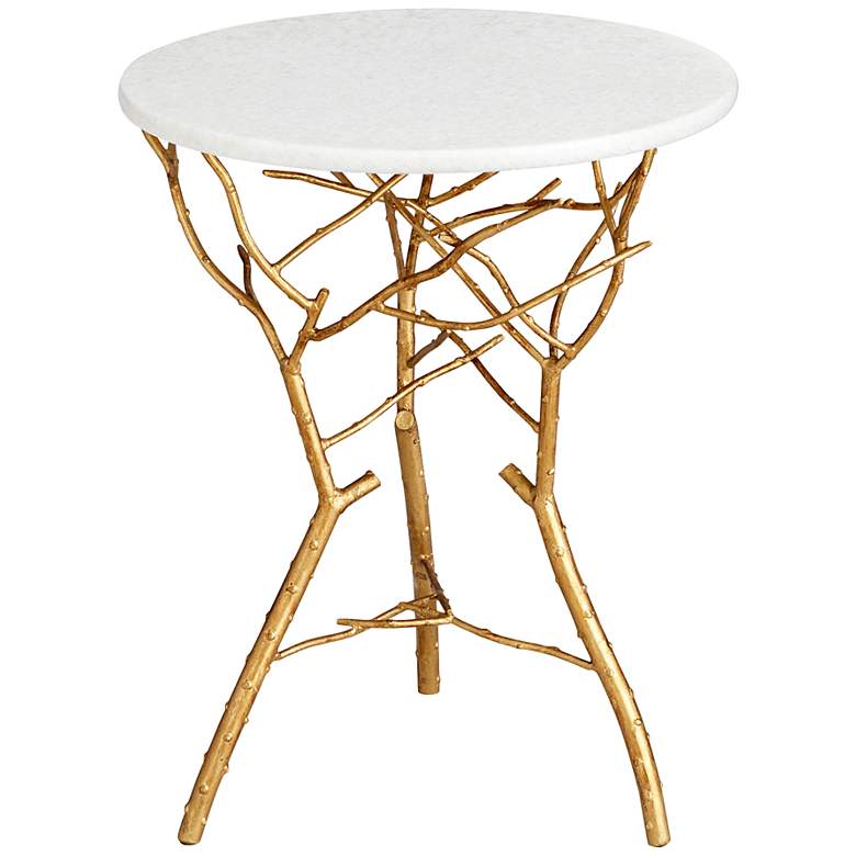 Image 1 Langley Branch Round Gold Leaf Table