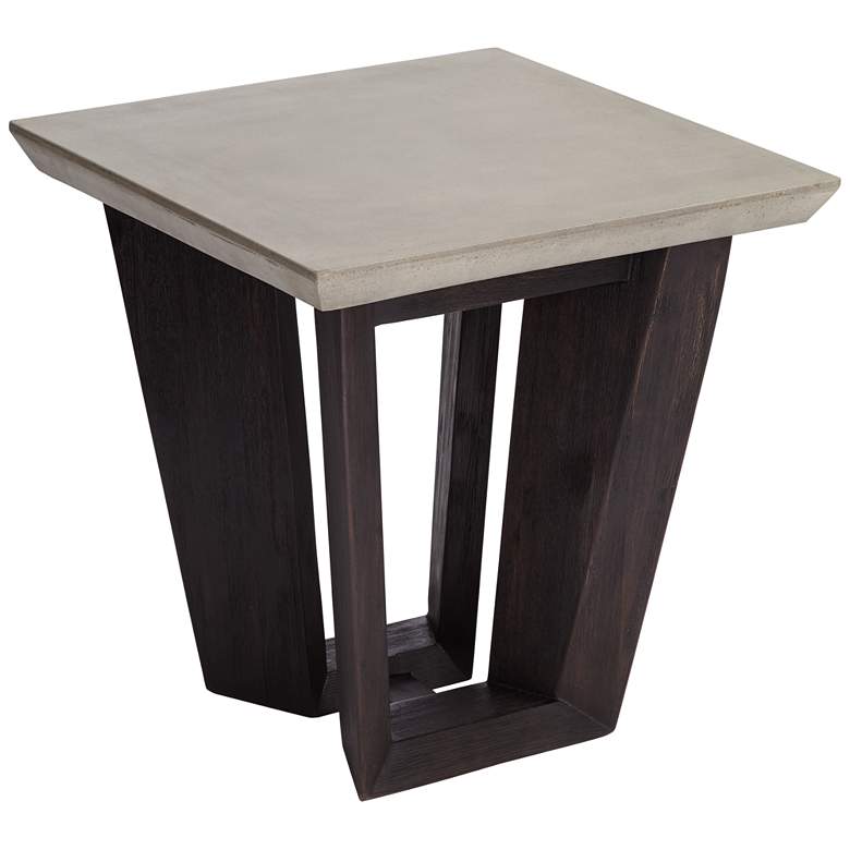 Image 1 Langley Dark Gray Concrete and Coffee Bean End Table