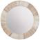 Langley White Washed and Light Brown 34" Round Wall Mirror