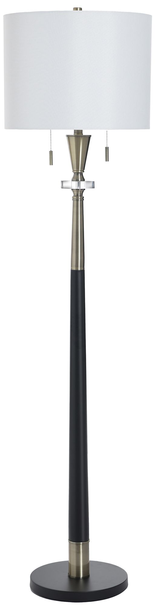 Image 2 Langston 63.5" High Larson Gold & Black Floor Lamp with White Shade