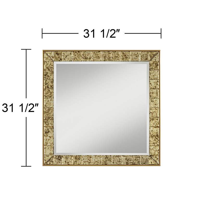 Image 7 Lanham 31 1/2" x 31 1/2" Square Antique Gold Wall Mirror more views