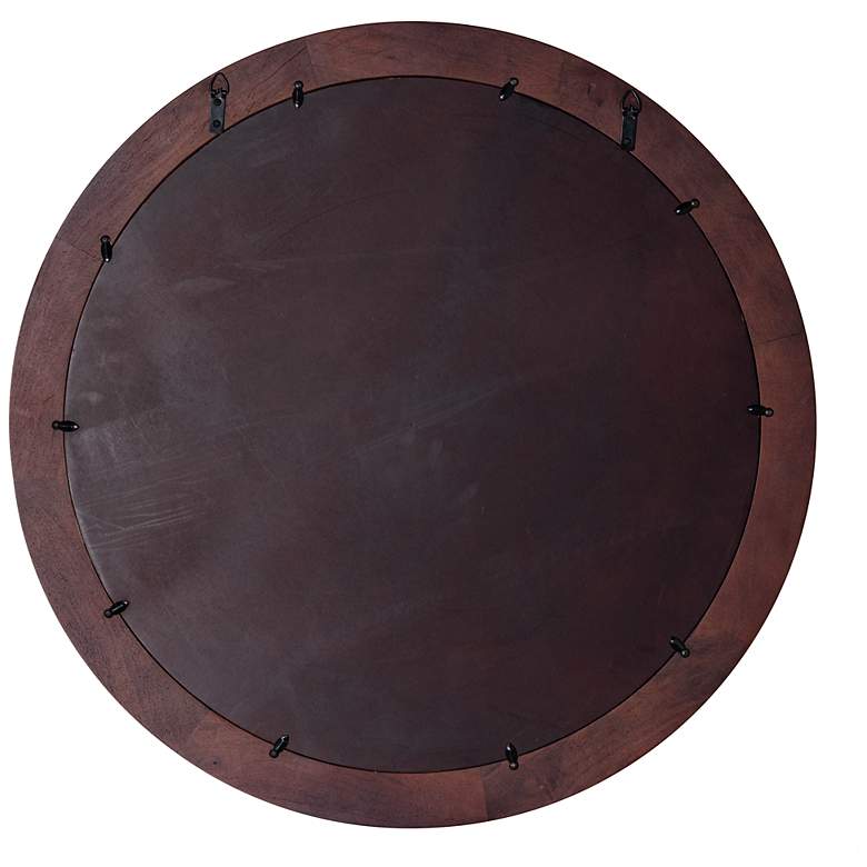 Image 4 Lanie Cherry 36" x 36" Mango Wood Round Wall Mirror more views