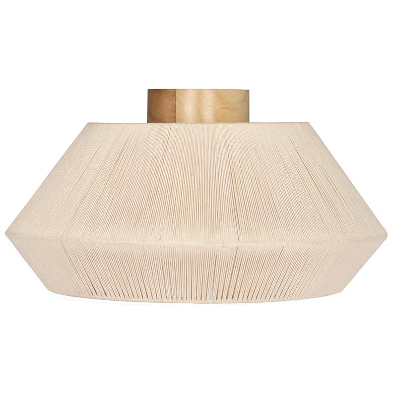Image 1 Lanier 19" Wide Wood Canopy Ceiling Light With Cream Shade