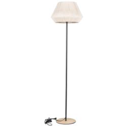 Lanier 52.28&quot; High Black Floor Lamp With Cream Shade