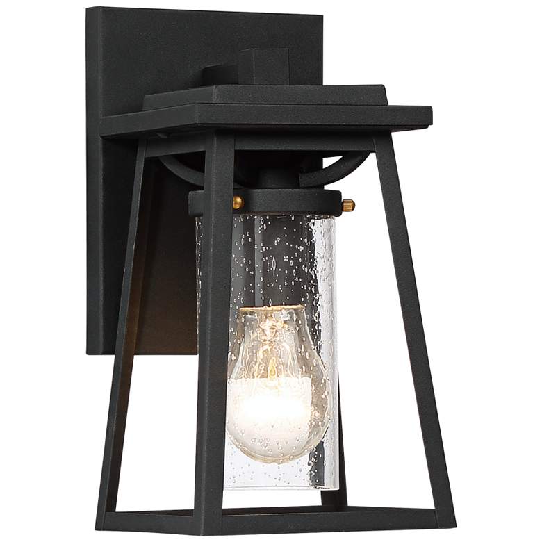 Image 1 Lanister Court 10 1/2" High Sand Black Outdoor Wall Light