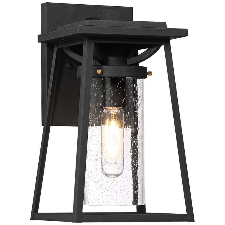 Image 1 Lanister Court 12 1/2 inch High Sand Black Outdoor Wall Light