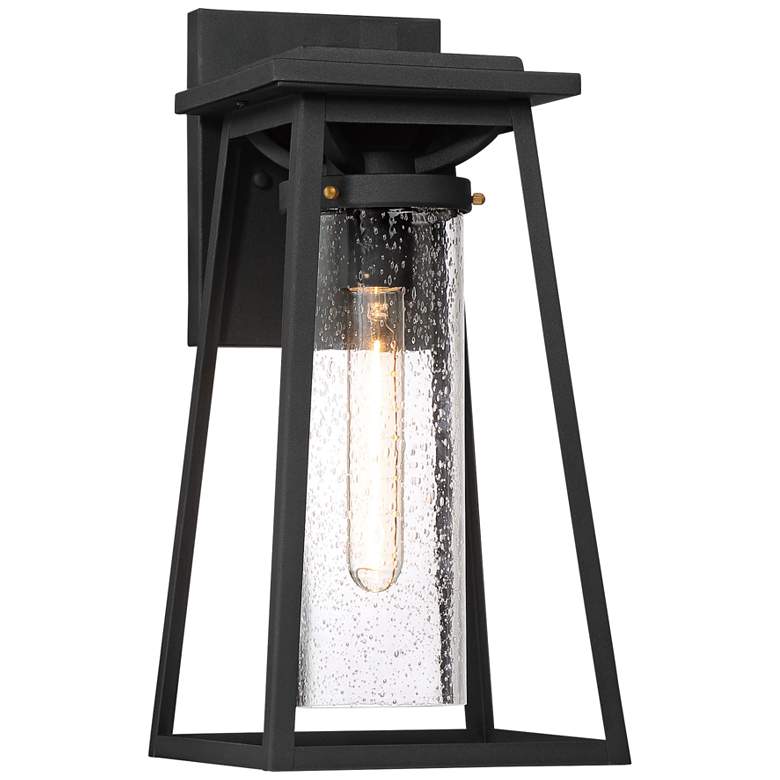 Image 1 Lanister Court 15 1/2 inch High Sand Black Outdoor Wall Light