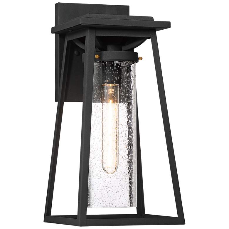 Image 1 Lanister Court 15 1/2" High Sand Black Outdoor Wall Light
