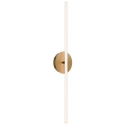Lanky 27.88"H x 4.5"W 1-Light Bath Vanity & Wall Light in Aged Brass