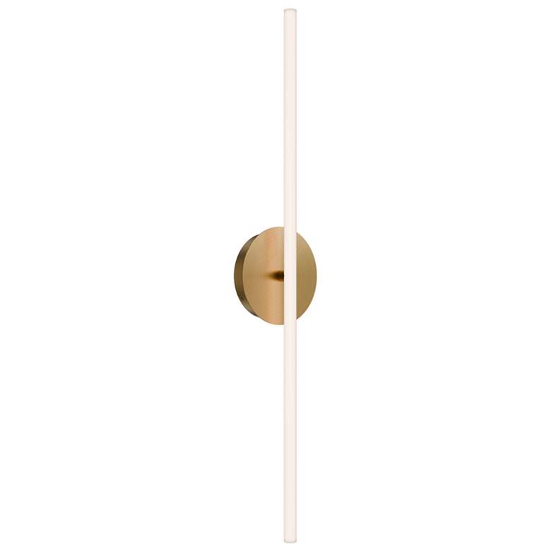 Image 1 Lanky 27.88"H x 4.5"W 1-Light Bath Vanity & Wall Light in Aged Brass