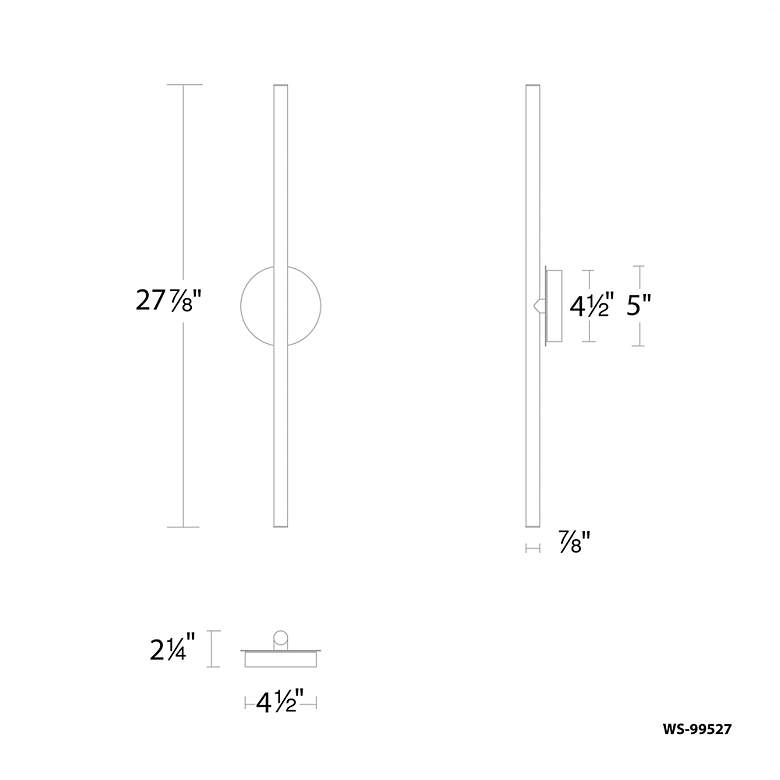 Image 3 Lanky 27.88"H x 4.5"W 1-Light Bath Vanity & Wall Light in Black more views