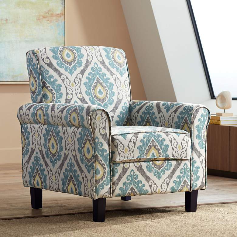 Image 1 Lansbury Multi-Color Ikat Print Fabric Accent Chair