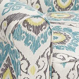 Image4 of Lansbury Multi-Color Ikat Print Fabric Accent Chair more views