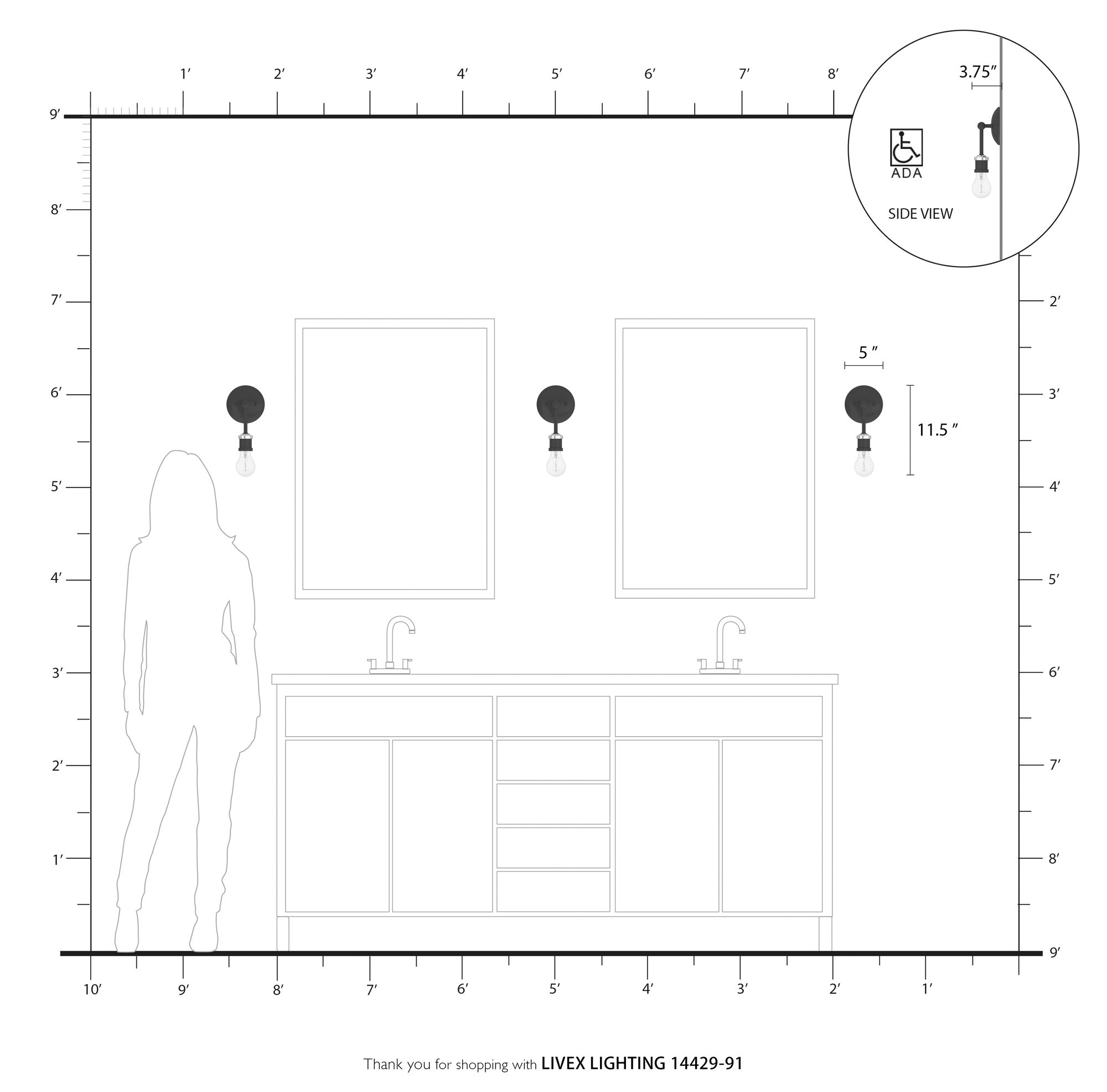 Lansdale 1 Light ADA Brushed Nickel Vanity Sconce