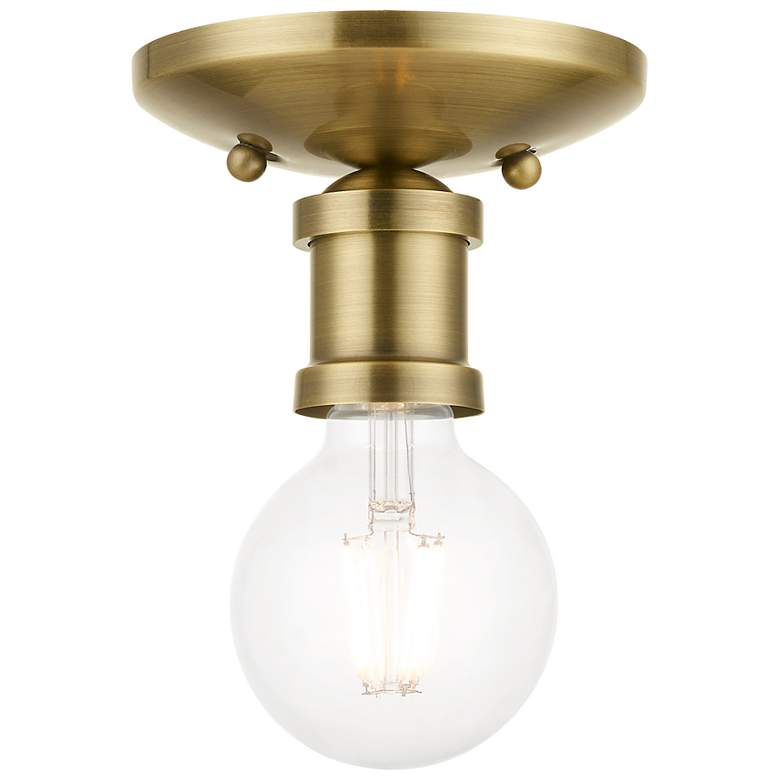 Image 2 Lansdale 1 Light Antique Brass Single Flush Mount