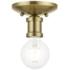 Lansdale 1 Light Antique Brass Single Flush Mount