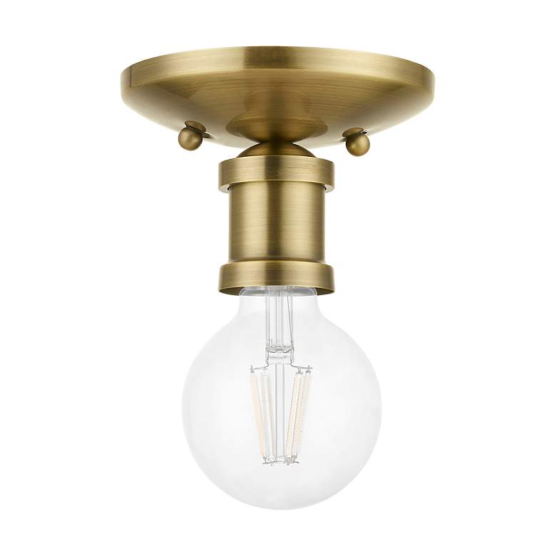 Image 3 Lansdale 1 Light Antique Brass Single Flush Mount more views