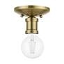3_Lansdale 1 Light Antique Brass Single Flush Mount more views