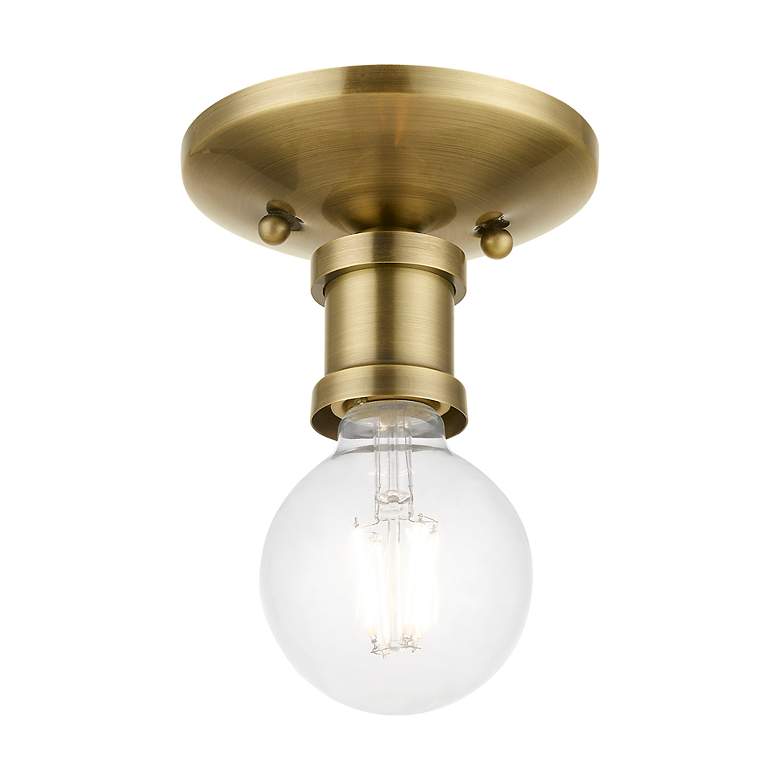 Image 5 Lansdale 1 Light Antique Brass Single Flush Mount more views