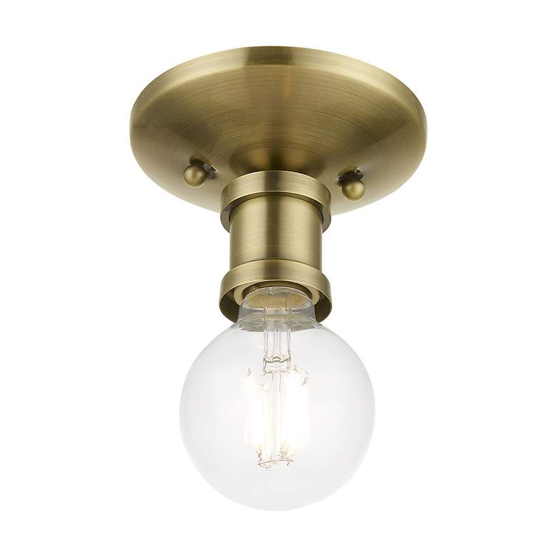 Image 6 Lansdale 1 Light Antique Brass Single Flush Mount more views