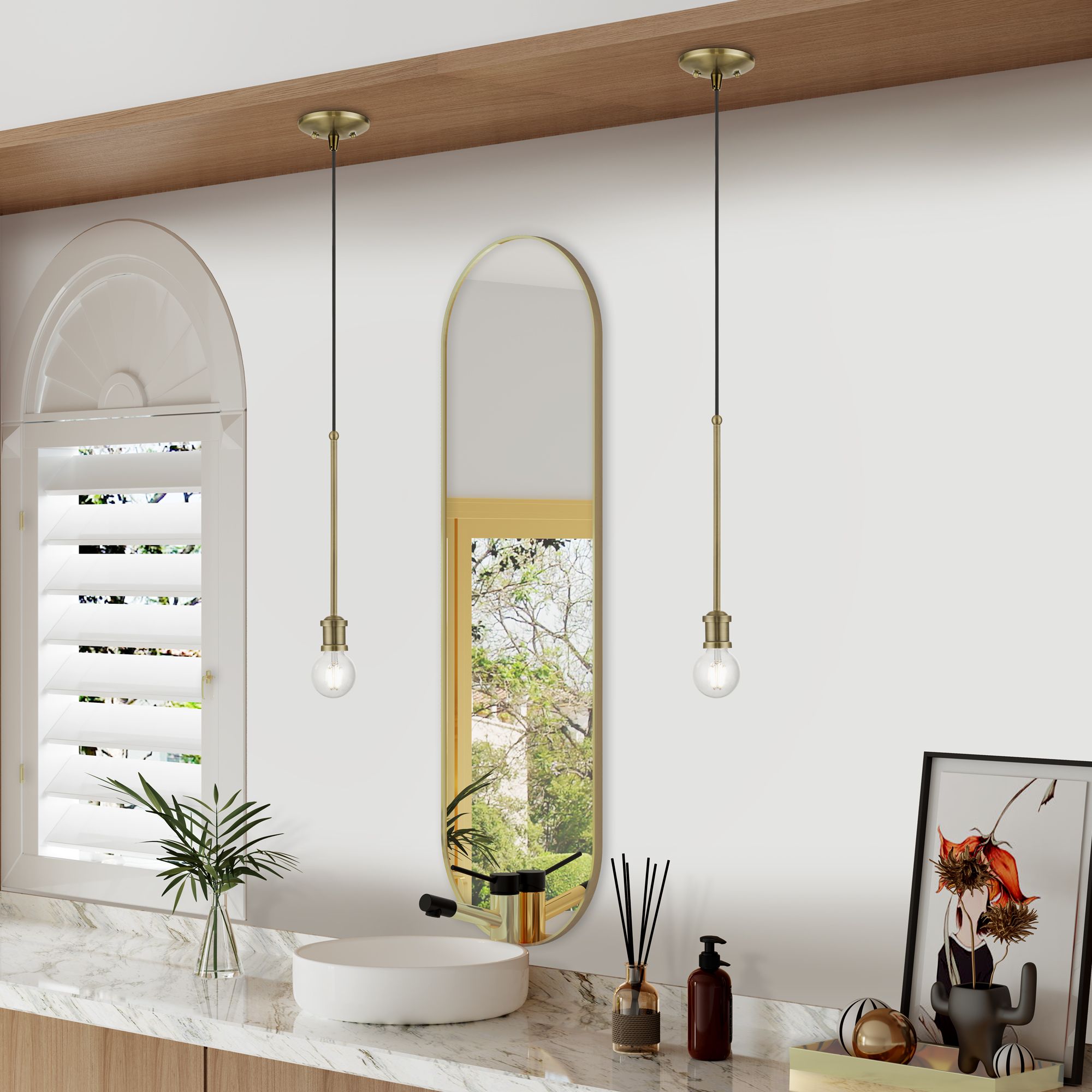 Image 7 Lansdale 1 Light Antique Brass Single Pendant more views