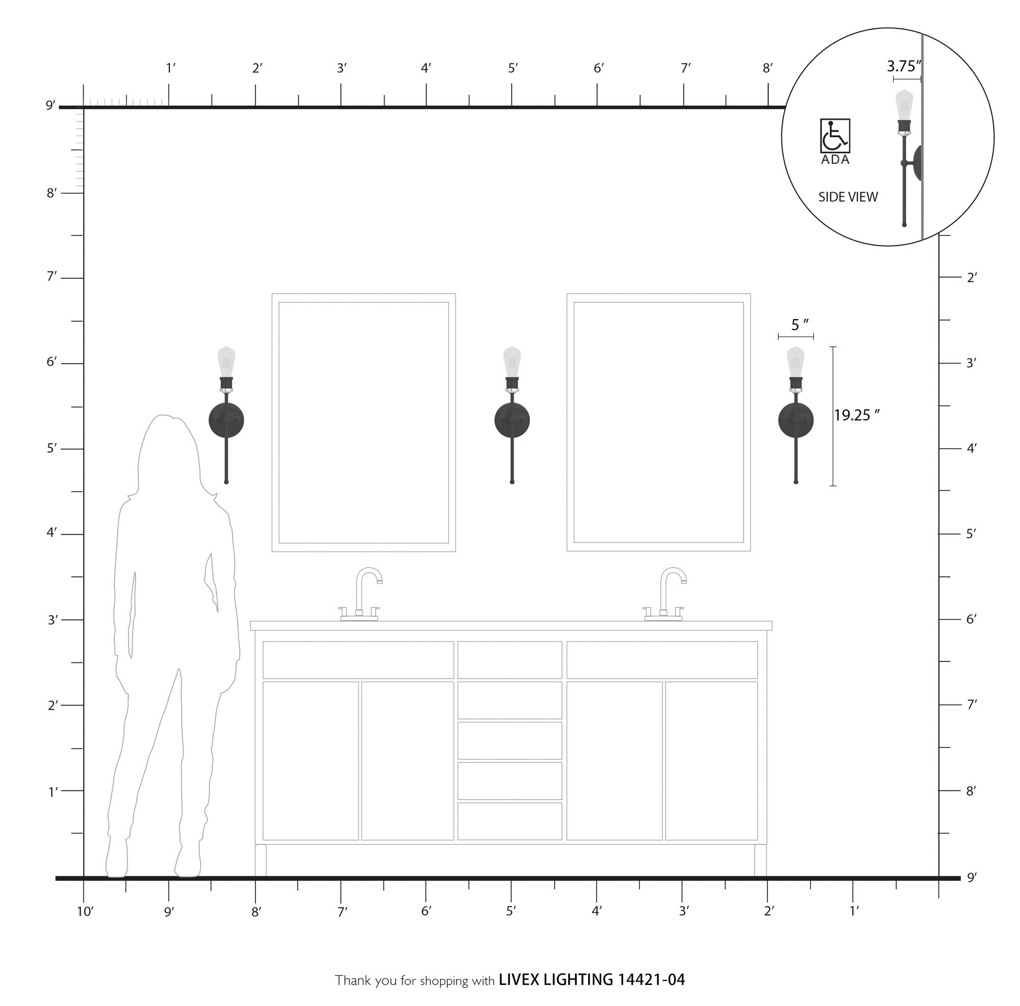 Lansdale 1 Light Black ADA Single Sconce