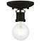 Lansdale 1 Light Black Single Flush Mount with Brushed Nickel Accents