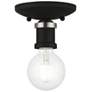 Lansdale 1 Light Black Single Flush Mount with Brushed Nickel Accents